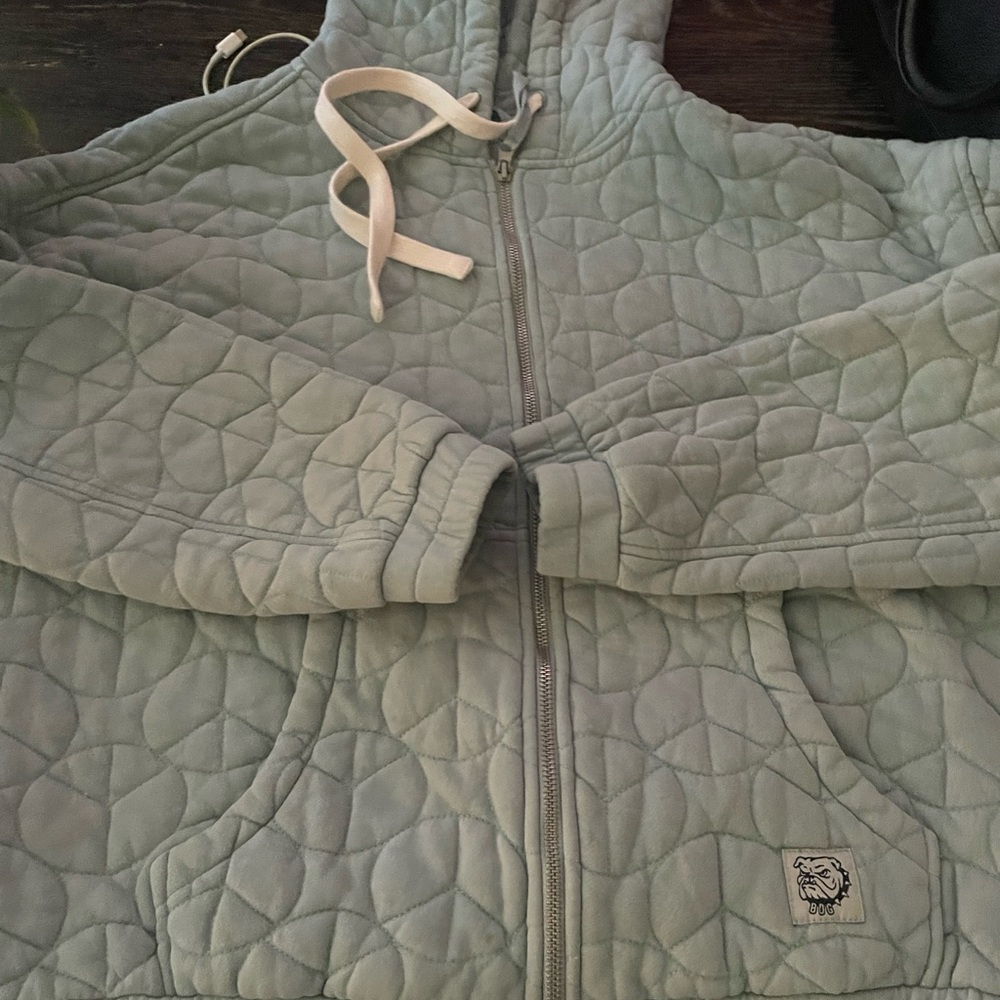 Urban outfitters small BDG blue quilted peace sign hoodie
